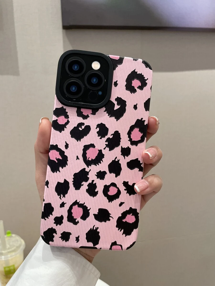 WeiMi 苹果玳瑁手机壳猎豹印花粉红豹纹手机壳适用于 11、 13、 14 Pro Max 防水防震防摔防刮 - 彩色 - 查看 1