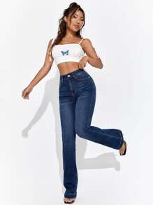 SHEIN Essnce High Waist Flare Leg Jeans