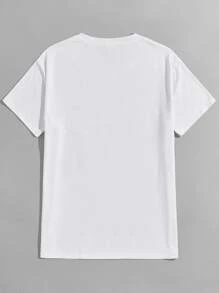 ROMWE MEN Guys Star Graphic Tee - White - View 2