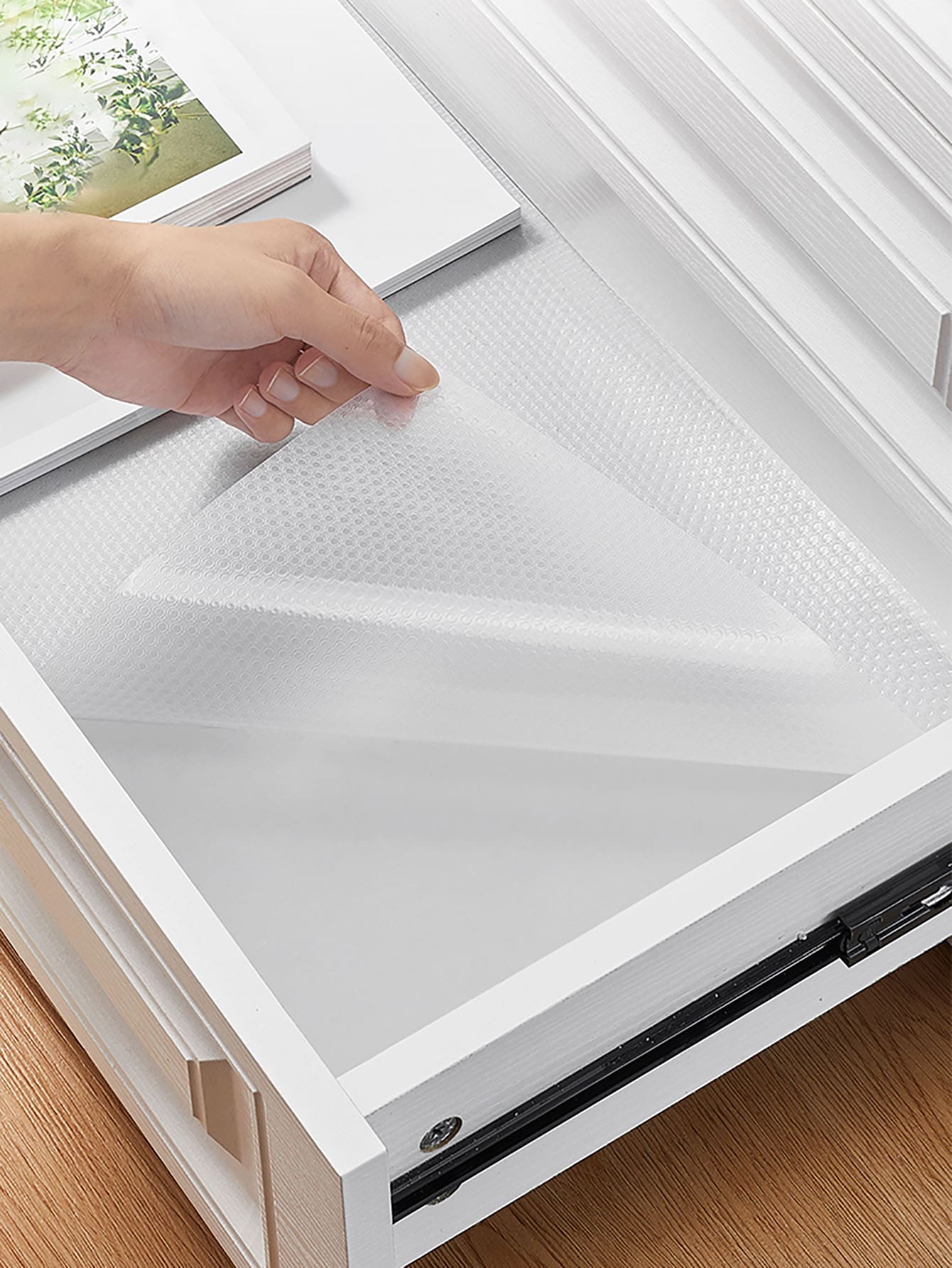1 tấm lót ngăn kéo trong suốt, tấm lót kệ không dính cho tủ bếp, tấm lót ngăn kéo chống thấm nước cho nhà bếp, tấm lót tủ chống trượt cho tủ bếp, kệ, bàn làm việc - Trong sáng - Xem 1