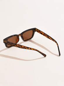 1pc Women's Fashion Simple Square Sunglasses, Unisex European & American Retro Casual Street Style Sunglasses, Suitable For Daily, Vacation And Travel Wear Beach Accessories For Women Sun Glasses Sunglasses Shades Basics And Suit For Sweater Jeans Sweatpants Hoodie Jackets Dress And Long Sleeve Shirt Fashionable Shade Elegant Outfit Family Outings Travel Vacation Holiday - 咖啡棕 - 查看 3