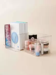 SHEIN BASIC LIVING 1 件裝不含 BPA 的獨家可堆疊護膚收納盒 - 無色 - 查看 5