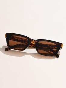 1pc Women's Fashion Simple Square Sunglasses, Unisex European & American Retro Casual Street Style Sunglasses, Suitable For Daily, Vacation And Travel Wear Beach Accessories For Women Sun Glasses Sunglasses Shades Basics And Suit For Sweater Jeans Sweatpants Hoodie Jackets Dress And Long Sleeve Shirt Fashionable Shade Elegant Outfit Family Outings Travel Vacation Holiday - 咖啡棕 - 查看 2
