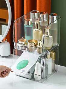 SHEIN BASIC LIVING 1 件裝不含 BPA 的獨家可堆疊護膚收納盒 - 無色 - 查看 3