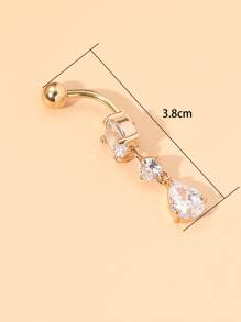 Xuyên Hoàn Hảo Đính Đá Cubic Zirconia Trang Trí Rốn Bụng Nhẫn Inox Dành Cho Nữ & Nam Không Cần Xuyên Vách Ngăn Cơ Thể Trang Sức - Vàng - Xem 3
