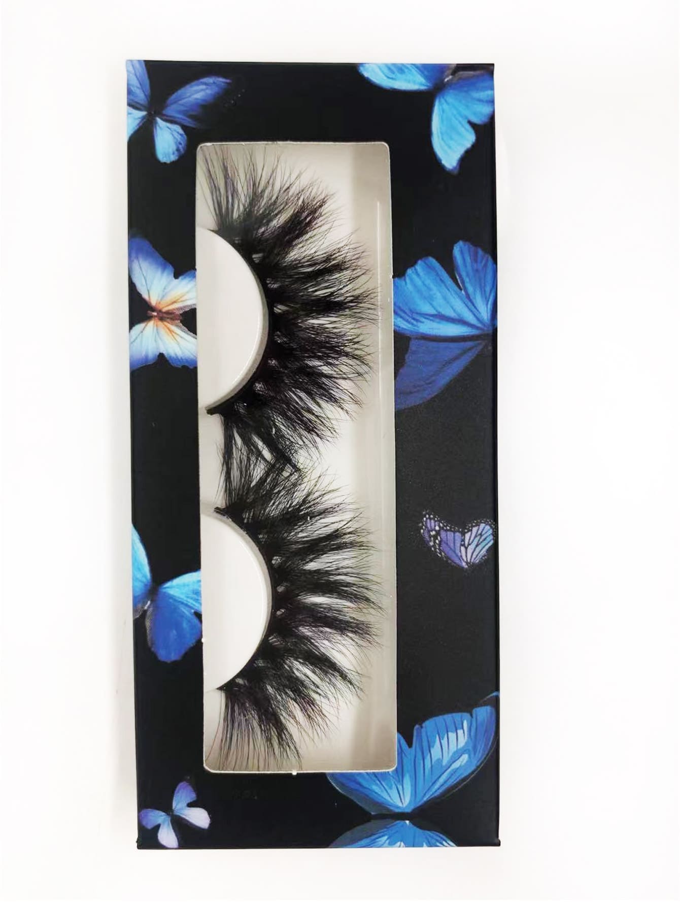 1pair Volumized False Eyelashes - Black - View 1