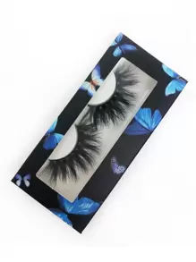 1pair Volumized False Eyelashes - Black - View 2
