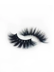 1pair Volumized False Eyelashes - Black - View 4