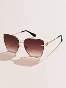 1pc Women's Metal Square Thin Frame Fashion Elegant Decorated Sunglasses, Suitable For Daily Wear, Travel And Vacation Beach Accessories For Women Sun Glasses Sunglasses Shades Fashionable Shade Elegant Outfit Family Outings Travel Vacation Holiday