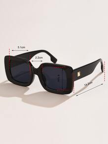 1pc Women's Vintage Square Oversized Candy Color Stud Decor Casual Simple European & American Ins Style Outdoor Travel Fashion Glasses, Suitable For Daily & Holiday Wear Beach Accessories For Women Glasses Shades Basics Fall Winter Women Outfits Clothes Business Casual Gifts For Summer Beach Vacation,Outdoor,Travel
