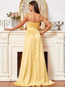 Missord Sequin Ruched Wrap Hem Cami Floor Dress