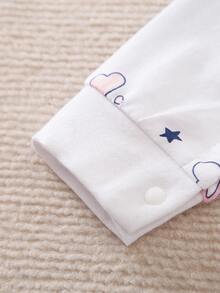 Yierying 女嬰卡通圖案連身長褲 - 白色 - 查看 3