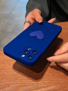 Ốp điện thoại trang trí hình trái tim 3D của Apple - Xanh đậm - Xem 2