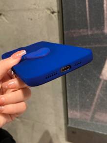 Ốp điện thoại trang trí hình trái tim 3D của Apple - Xanh đậm - Xem 3