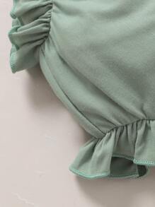 Souflis Souflis 嬰兒女孩對比花邊上衣＆荷葉邊短褲＆頭箍 - 彩色 - 查看 5