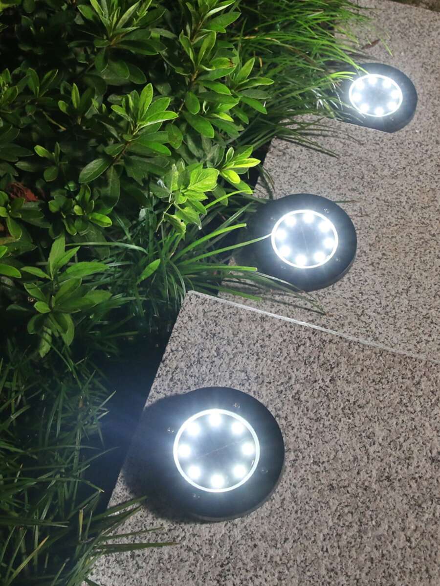 1 pieza 8 LED de luz solar para jardín al aire libre - Blanco - Ver 1