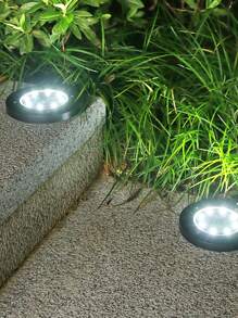 1 pieza 8 LED de luz solar para jardín al aire libre - Blanco - Ver 2