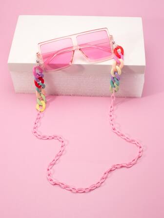 Niñas Gafas de moda de lentes tintadas & Cadena para gafas