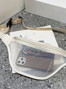 極簡風格透明腰包 - 無色 - 查看 2