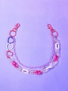 ROMWE Anime Heart Decor Pants Chain Valentines - Multicolor - View 5