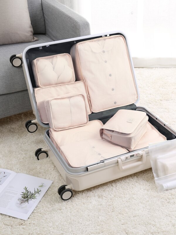 7pcs Travel Storage Bags, Suitcase Organizer For Clothes, Underwear