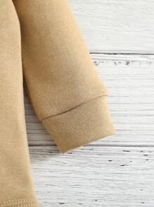 Bộ đồ Em bé màu trơn Giải trí - Màu Khaki - Xem 5