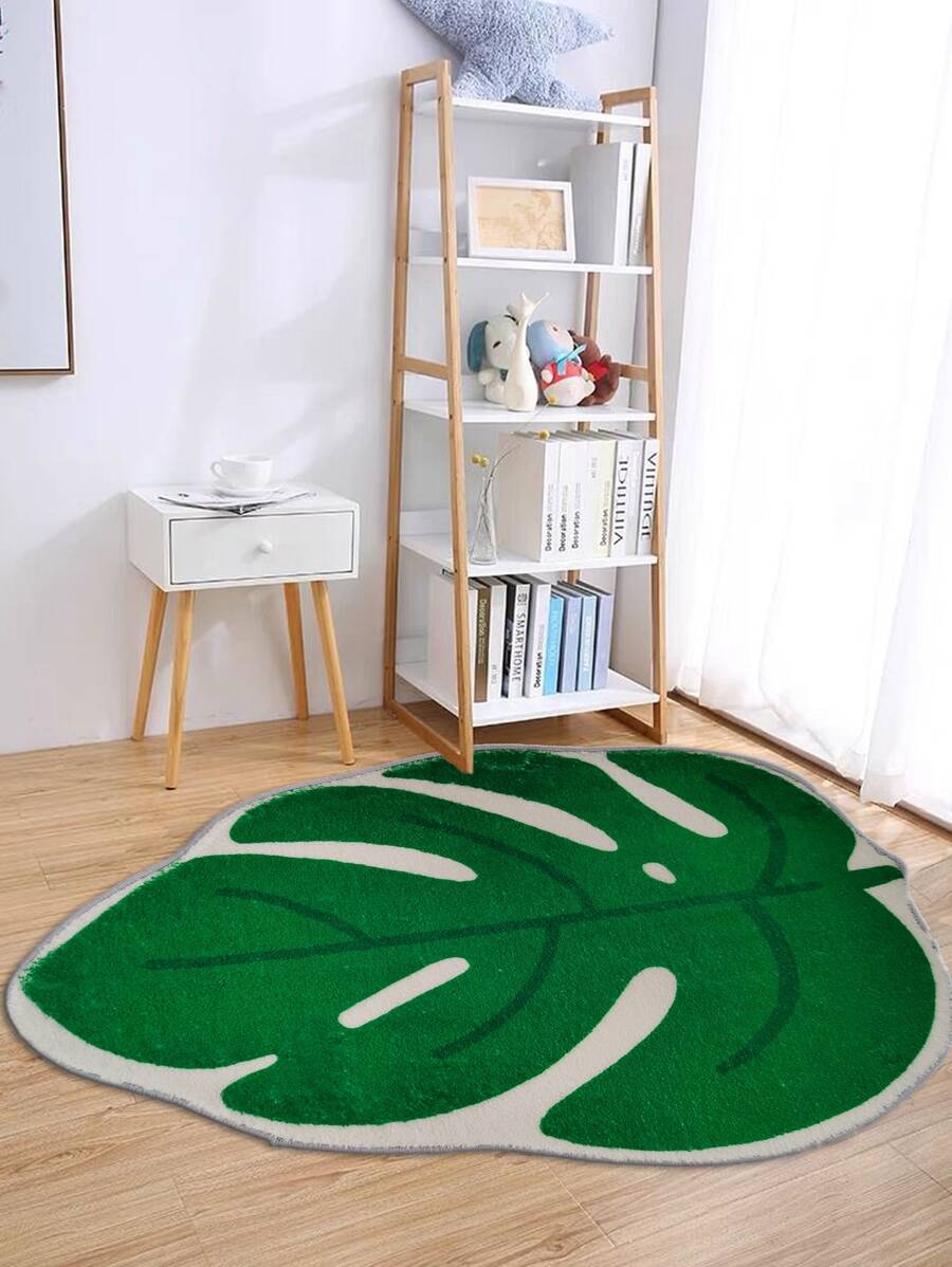 Tropical Leaf Shaped Anti-slip Rug | SHEIN USA