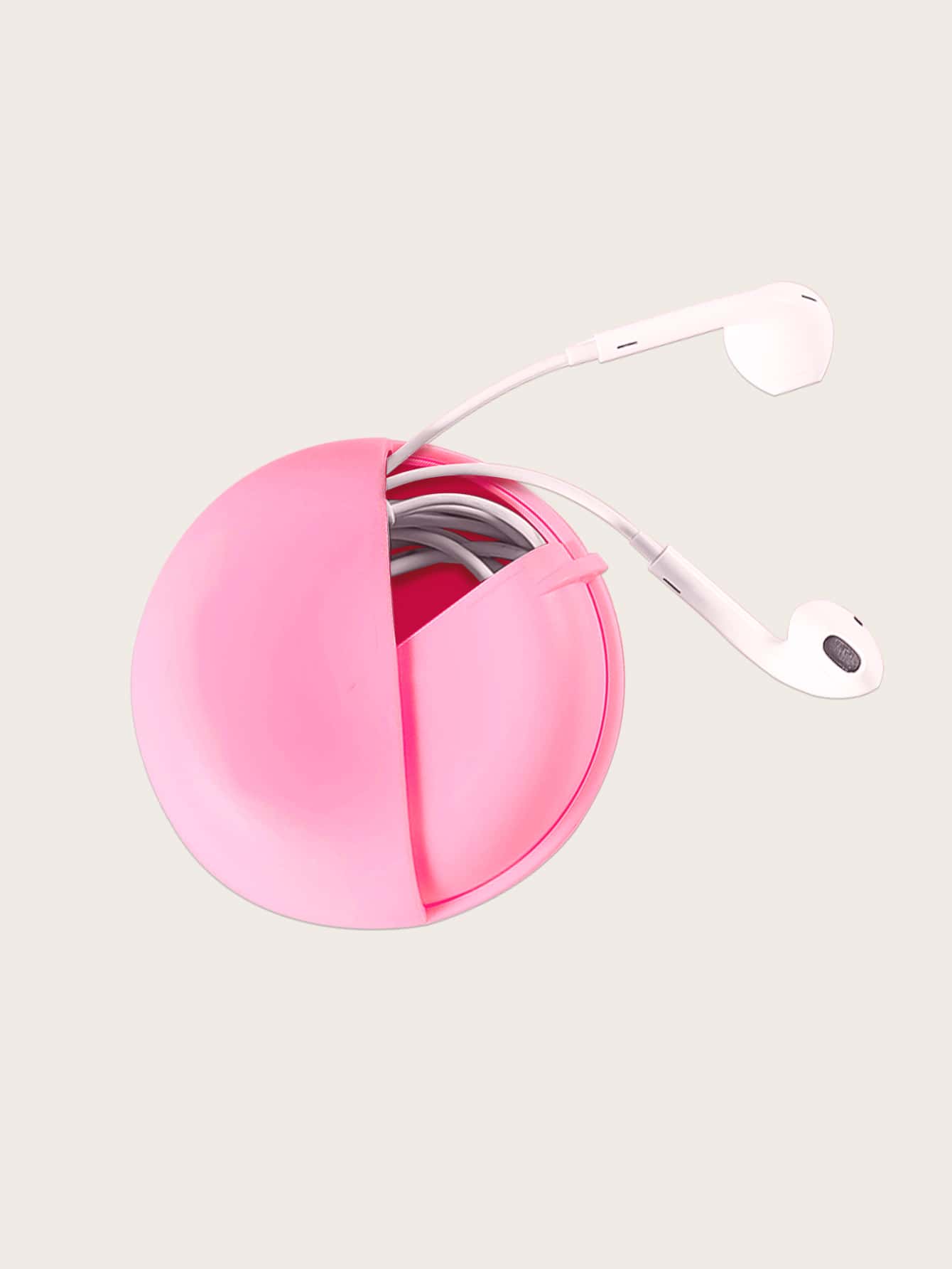 素色便攜耳機收納盒 - 粉色 - 查看 1