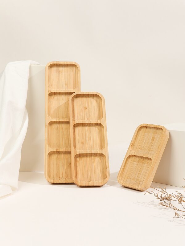 1pc Natural Bamboo Simple Tray