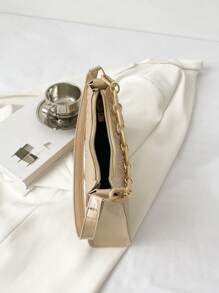 鱷魚壓紋鏈條裝飾法棍包