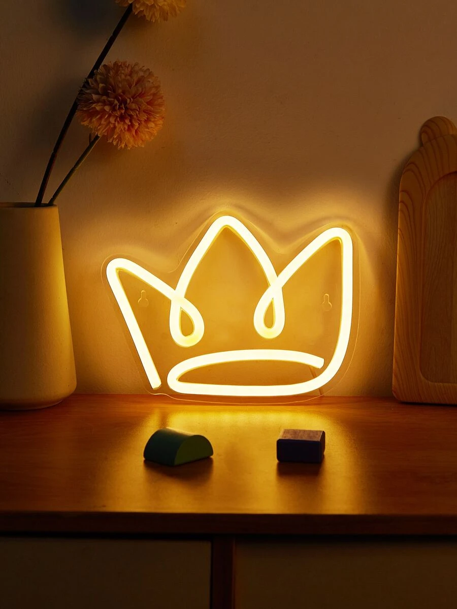 Crown Design Neon Light - Màu vàng - Xem 1