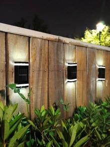 Linterna solar ABS de 1 pieza, linterna solar al aire libre minimalista montada en la pared para jardín - Blanco - Ver 8