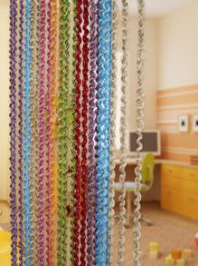 Color Block Spiral Tassel Door Curtain - Multicolor - View 1
