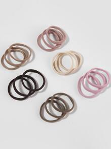 18pcs Solid Hair Tie Casual - Multicolor - View 2
