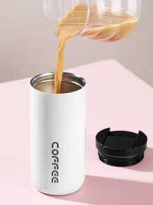 1入組字母圖案絕緣平底無腳杯 - 白色 - 查看 4