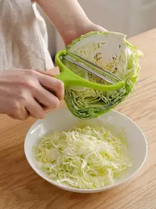 Pelador de verduras, frutas, cuchillo de acero inoxidable, ralladores de col, rebanador de patatas para ensalada, accesorios de cocina, utensilios de cocina de boca ancha - Verde - Ver 1