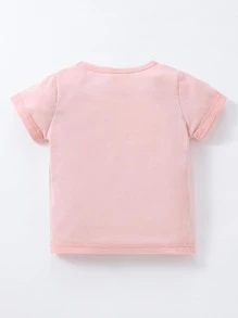 SHEIN Playful Pals Baby Girl Slogan Graphic Tee