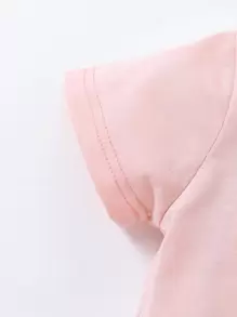 SHEIN Playful Pals Baby Girl Slogan Graphic Tee