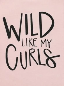 SHEIN Playful Pals Baby Girl Slogan Graphic Tee