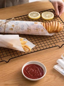 Papel Para Envolver Sándwich, Papel Para Envolver Hamburguesa Anti-grasa, 20 Hojas/paquete - Multicolor - Ver 2