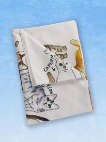 JOLLY by Jiajia 1pc Letter & Cat Print Tapestry - Multicolor - View 2