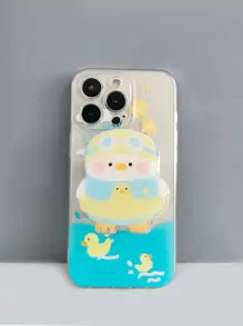 Cartoon Duck Phone Case With Stand-Out Phone Grip