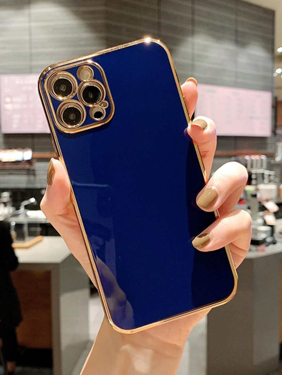 Contrast Frame Phone Case - Blue - View 1