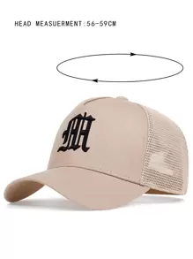 Men Embroidery Trucker Hat Street - Khaki - View 3