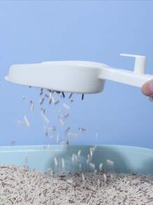 1 pieza Pala de arena para gatos unicolor - Blanco - Ver 3