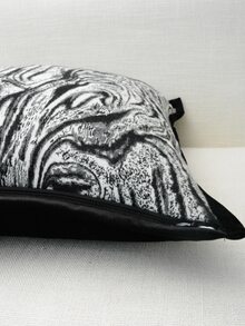 Graphic Print Cushion Cover Without Filler - Black and White - View 2