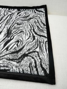 Graphic Print Cushion Cover Without Filler - Black and White - View 3