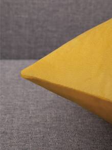 1入組素色靠墊套不附帶墊芯 - 黃色 - 查看 2