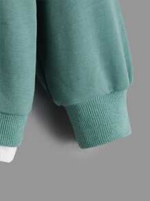 SHEIN Toddler Boys Letter Patched 2 In 1 Pullover - Cadet Blue - View 3