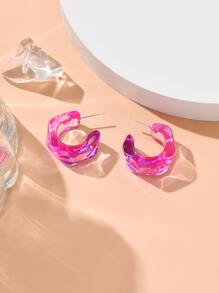 Hoa tai Ombre Cuff Hoop - Màu Hồng Tươi - Xem 2